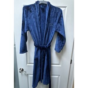 Spa Robe Unisex Fleece Plush Pockets Tie Long So Soft "Calm" On Chest Luxurious